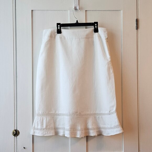 Reitman's White Linen Skirt with Lace Detail | Junior size 9 - Picture 1 of 9